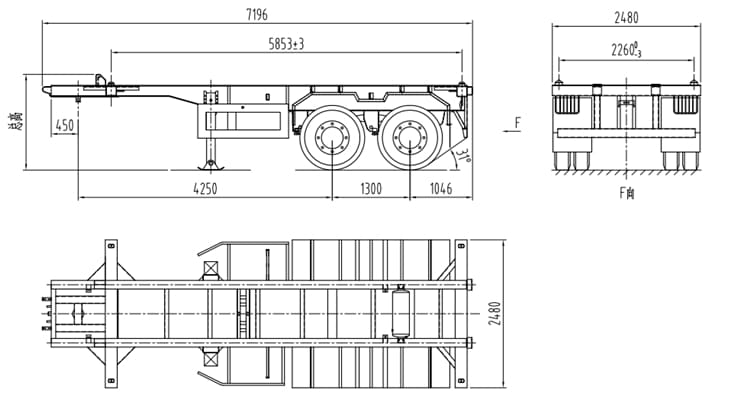 20 FT Shipping Container Trailer for Sale in Zambia