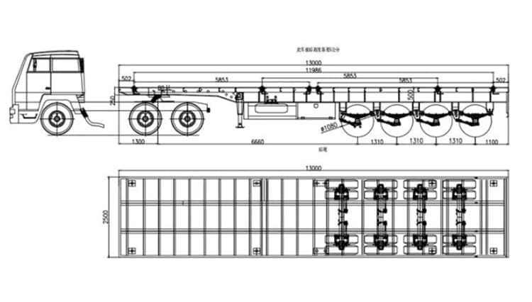 4 Axle 40 Ft Semi Truck Flatbed Trailer for Sale in Congo