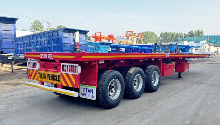 Tri Axle 40ft Flatbed Semi Truck Container Trailer for Sale in Uganda