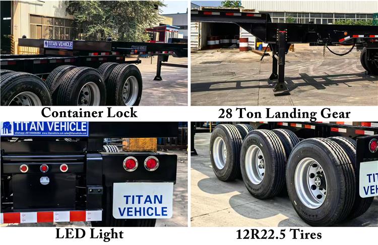 40ft Extendable Container Chassis Semi Trailer for Sale In Guam