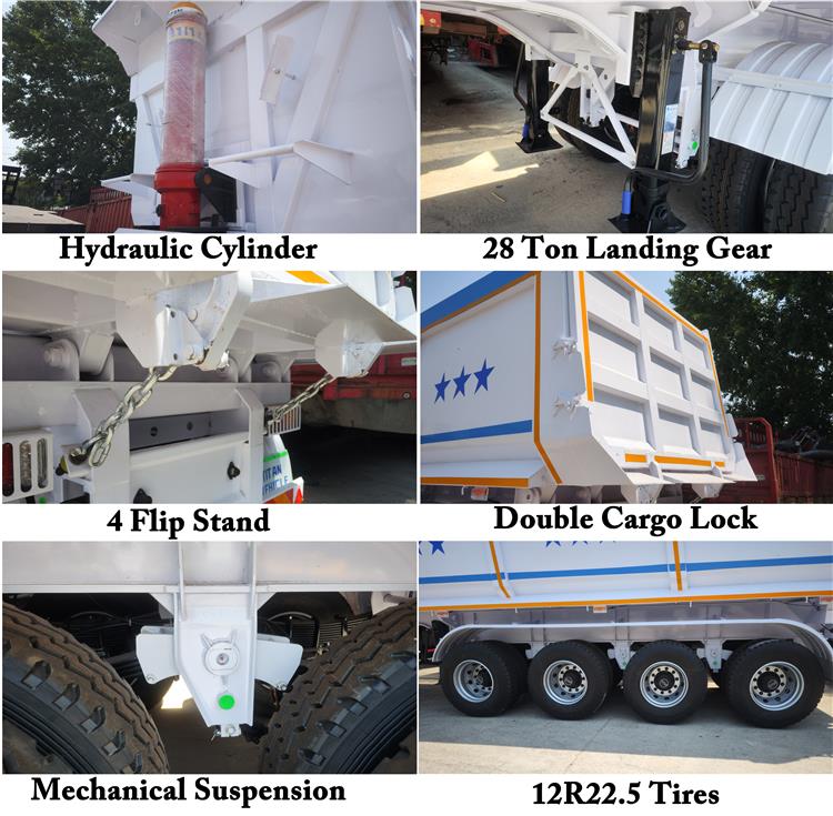 4 Axle 80 Ton Dump Semi Trailer for Sale In Guyana
