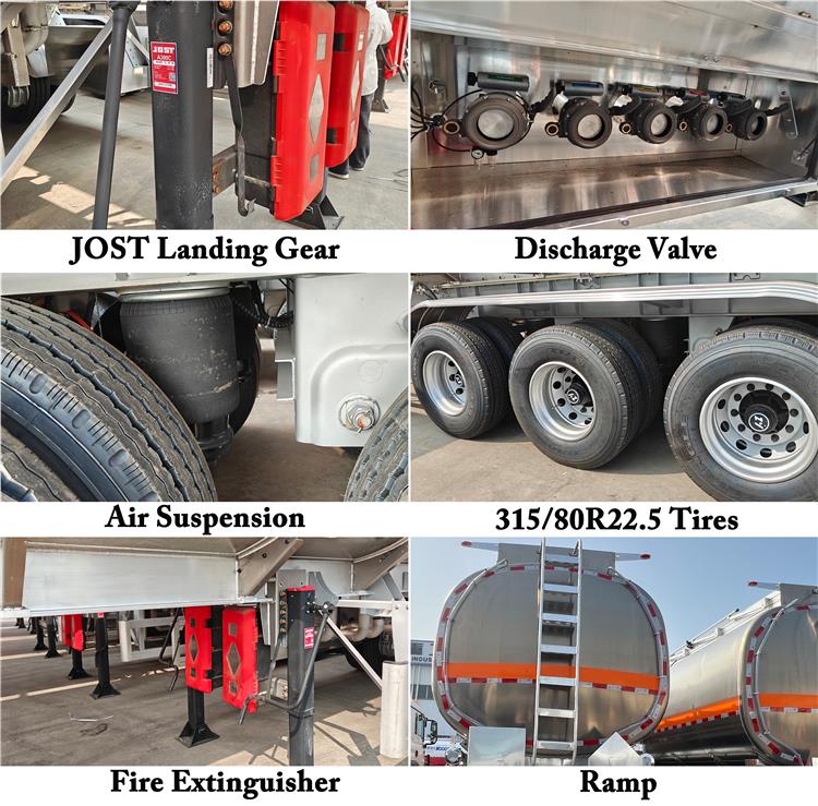 3 Axle Aluminum Tanker Trailer with 5 Compartment for Sale In Costa Rica