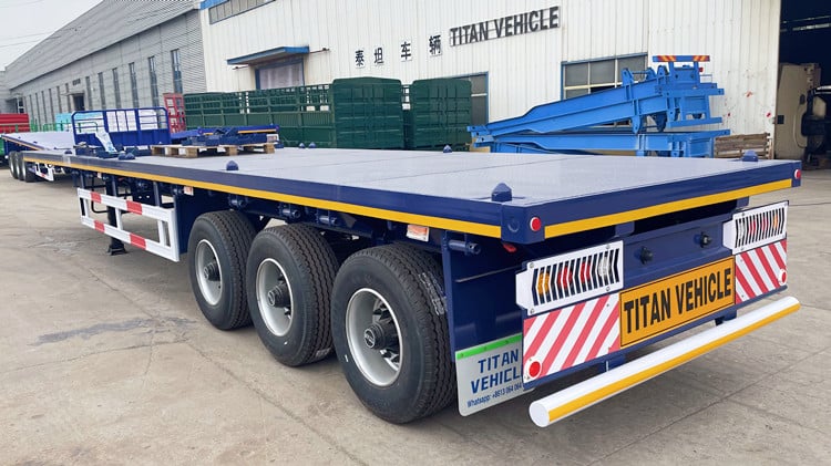 3 Axle Single Tire Flatbed Trailer for Sale in Saudi Arabia