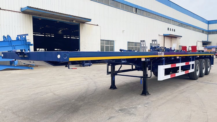 3 Axle Single Tire Flatbed Trailer for Sale in Saudi Arabia