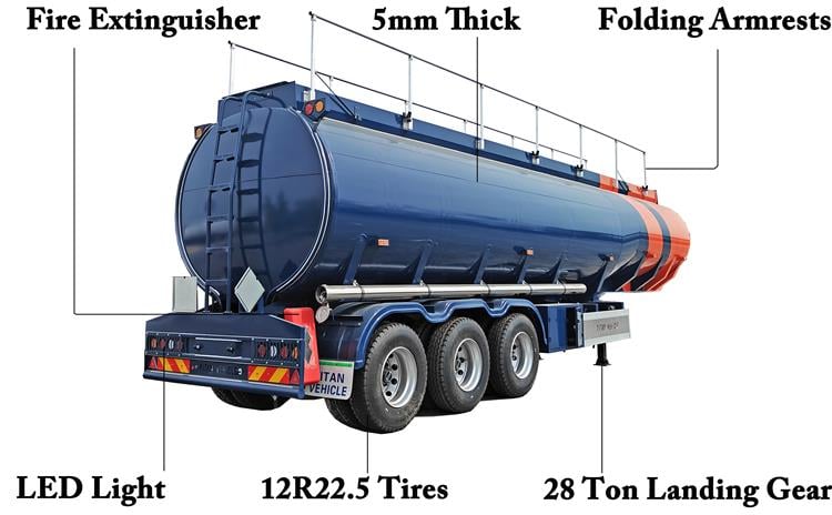 40000 Liters Oil Tanker Trailer with 6 Compartment for Sale In Zambia