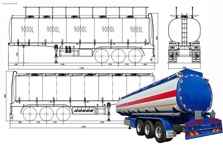 45000 Liters Fuel Tanker Semi Trailer for Sale in Uganda