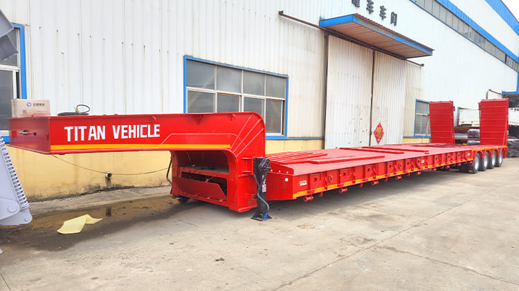150 Ton 4 Lines 8 Axle Lowbed Trailer Truck for Sale in Tanzania