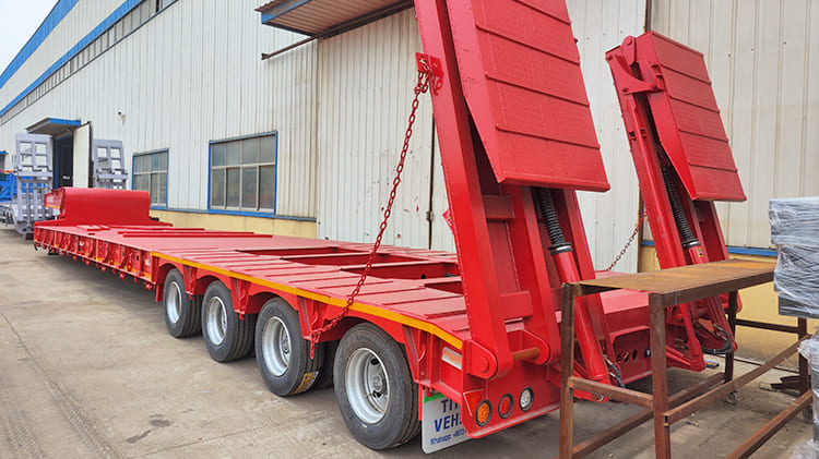 150 Ton 4 Lines 8 Axle Lowbed Trailer Truck for Sale in Tanzania
