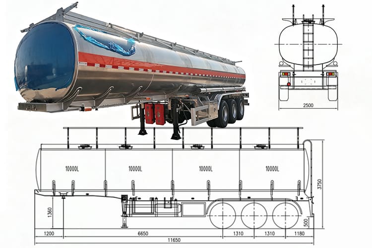 TITAN 3 Axle 40000 Liters Aluminum Fuel Tanker Trailer for Sale in Mali