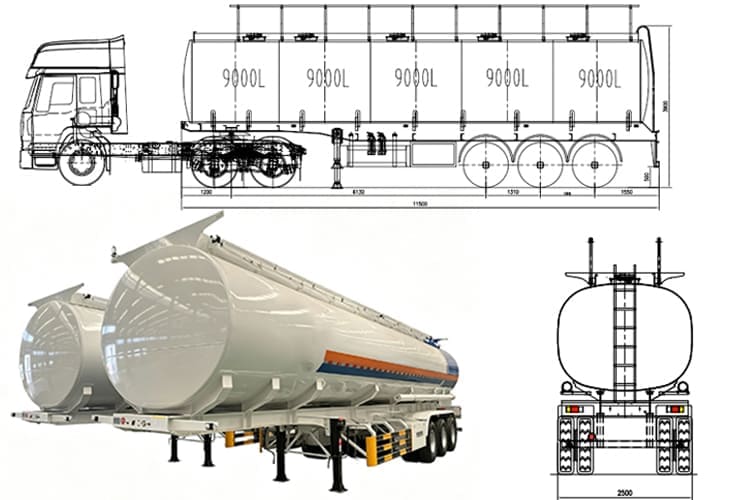 TITAN 3 Axle 45000 Liters Fuel Tanker Trailer for Sale in Mali
