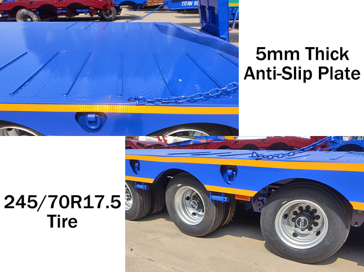 Tri Axle 40Ft Low Bed Trailer for Sale in Ghana