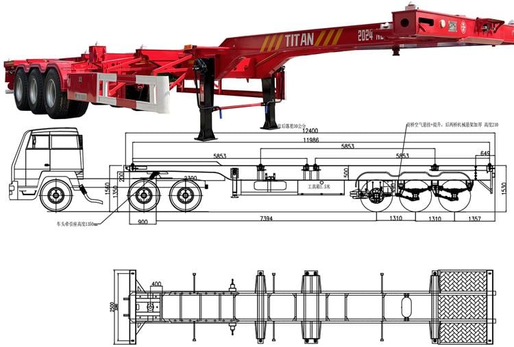 3 Axle Container Chassis Trailer for Sale In Jamaica