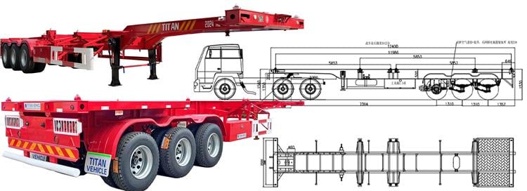 3 Axle 40' Gooseneck Chassis Trailer for Sale In Jamaica