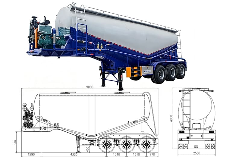 TITAN 3 Axle 35 CBM Bulk Cement Tanker Trailer for Sale in Zambia