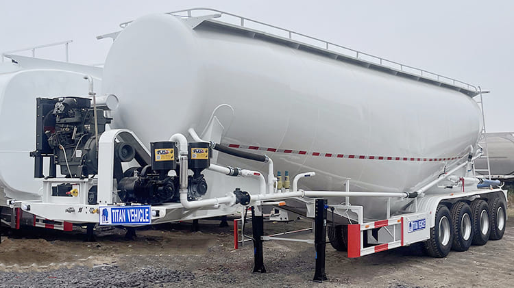 TITAN 4 Axle 50CBM Bulk Cement Tank Semi Trailer for Sale in Ndola, Zambia