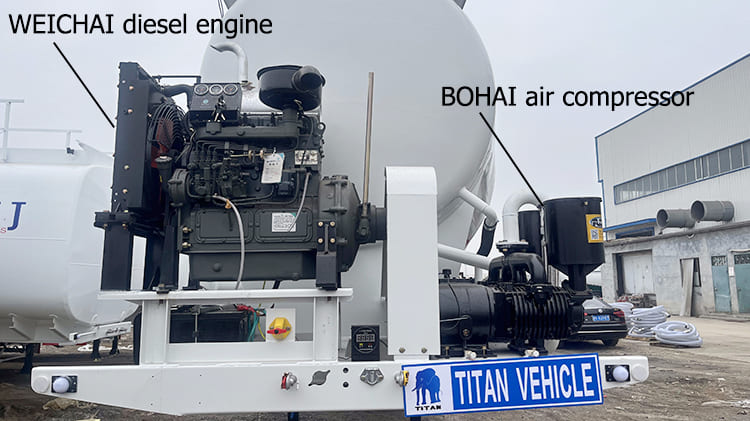TITAN 4 Axle 50CBM Bulk Cement Tank Semi Trailer for Sale in Ndola, Zambia