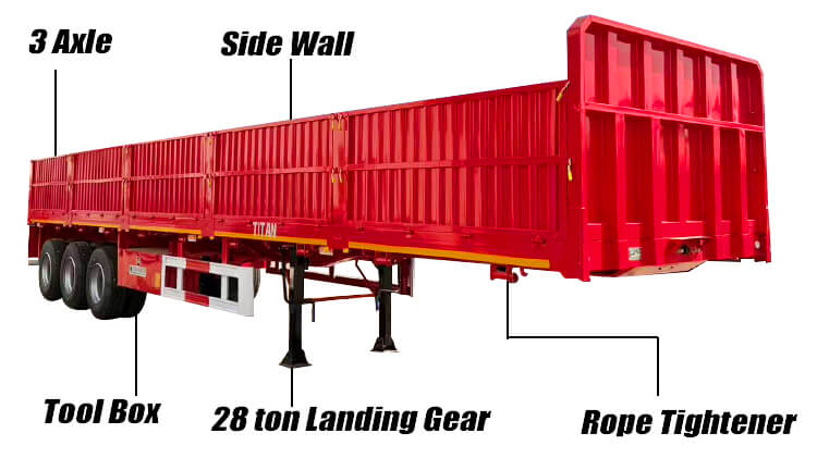 Titan 3 Axle Side Wall Trailer for Sale in Zambia