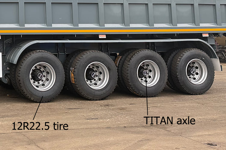 TITAN 4 Axle Rear Dump Semi Trailer for Sale in Senegal - 40 CBM