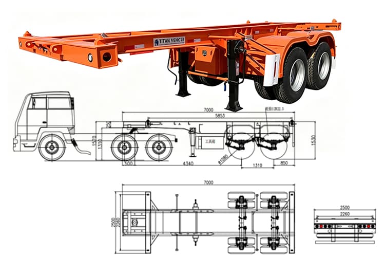 TITAN 2 Axle 20 FT Skeletal Semi Trailer for Sale in Jamaica