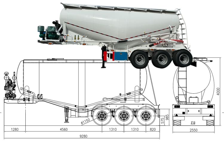 30 CBM Pneumatic Dry Bulk Tanker Trailer in UAE