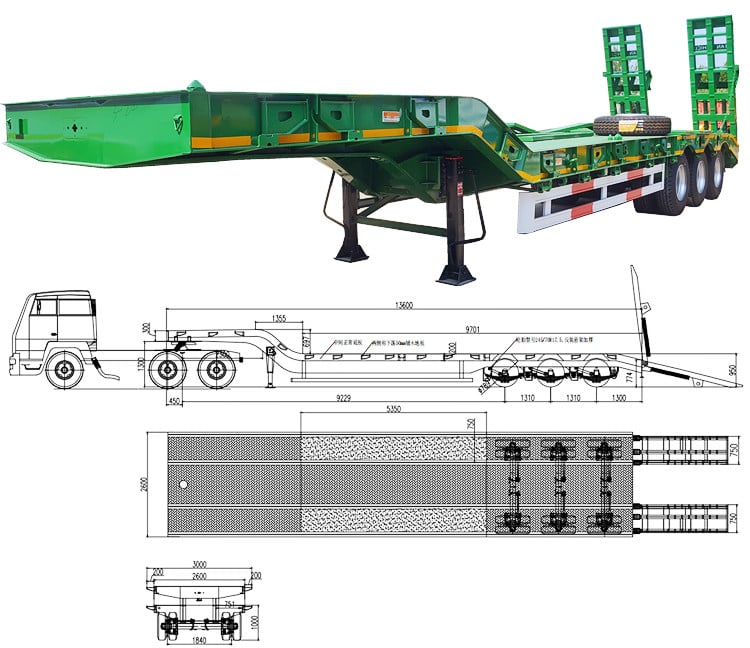 Tri Axle Lowbed Trailer Truck Customized for Tanzanian Market