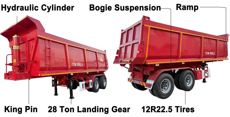 2 Axle Tipper Trailer with Bogie Suspension for Sale In Mali