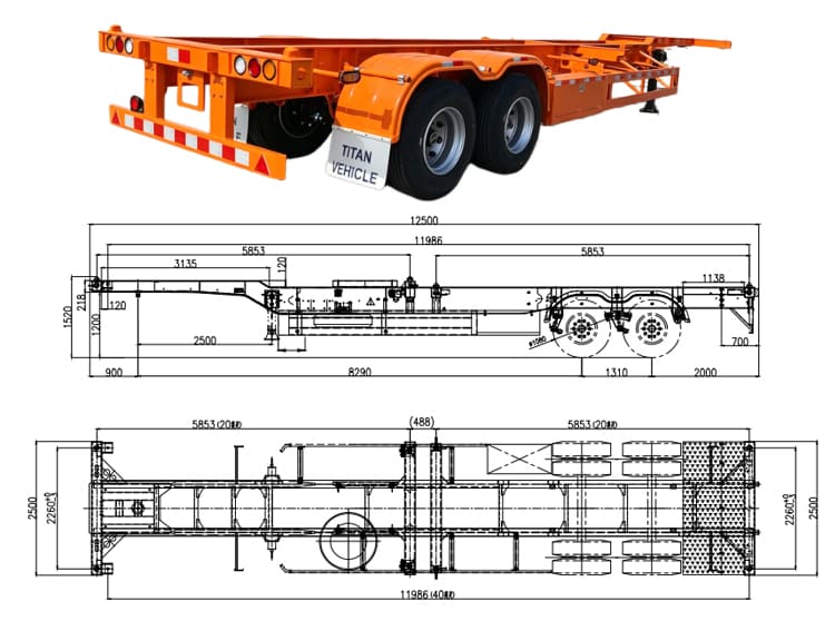 2 Axle 40Ft Gooseneck Skeletal Trailer for Sale in Jamaica