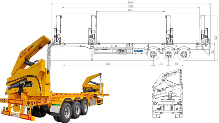 XCMG 3 Axle 37T Sidelifter Container Trailer for Sale in Guyana