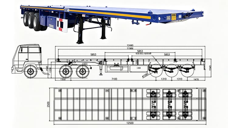 TITAN 4 Axle 40 Foot Flatbed Semi Trailer for Sale in Ghana