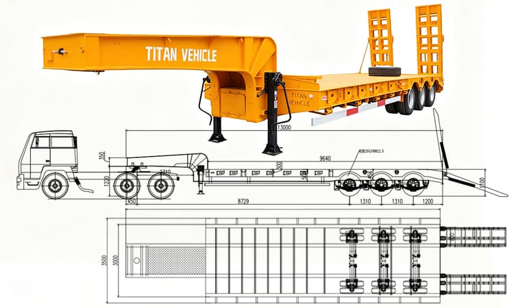 TITAN Tri Axle 40 Feet Low Bed Trailer for Sale in Nigeria
