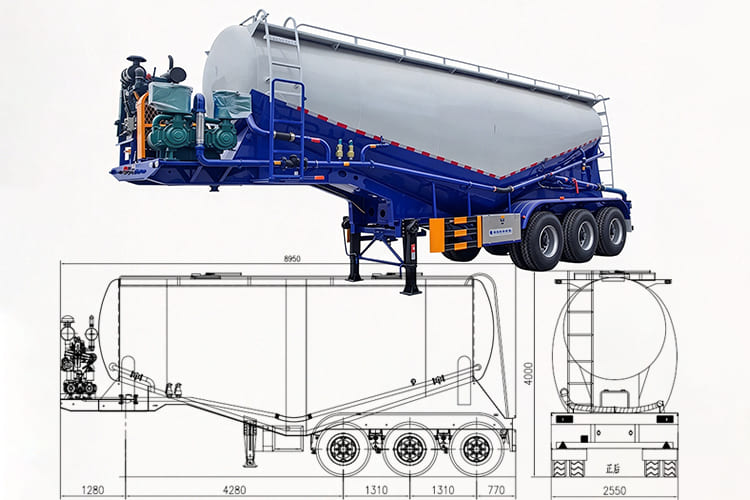 TITAN 3 Axle 35 CBM Dry Bulk Cement Tanker for Sale in Zambia