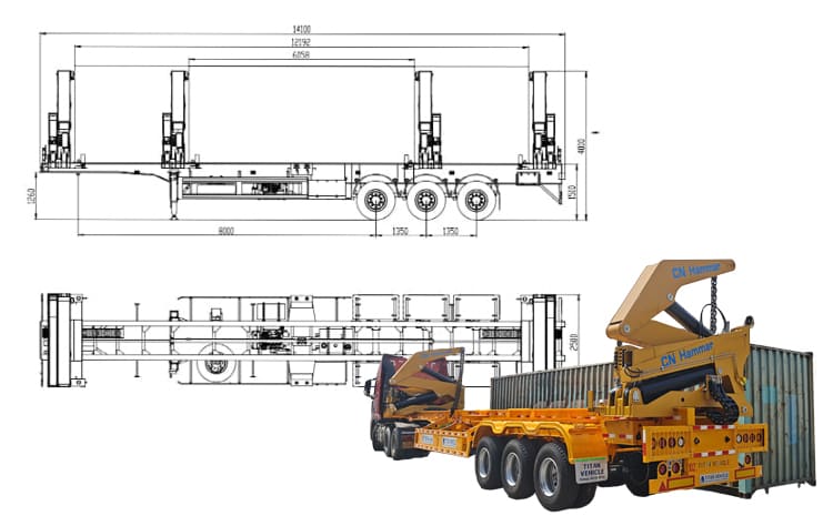 37 T Container Side Lifter Trailer for Sale in Papua New Guinea