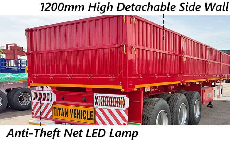 60T 3 Axle Side Wall Semi Trailer for Sale in Zimbabwe