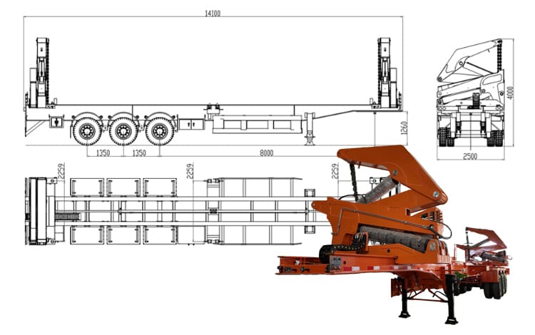 40Ft Container Side Loader Trailer for Sale in Papua New Guinea