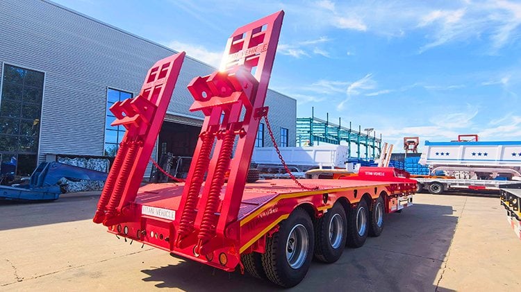 Titan 4 Axle 100 ton Lowbed Semi Trailer for Sale in Cameroon