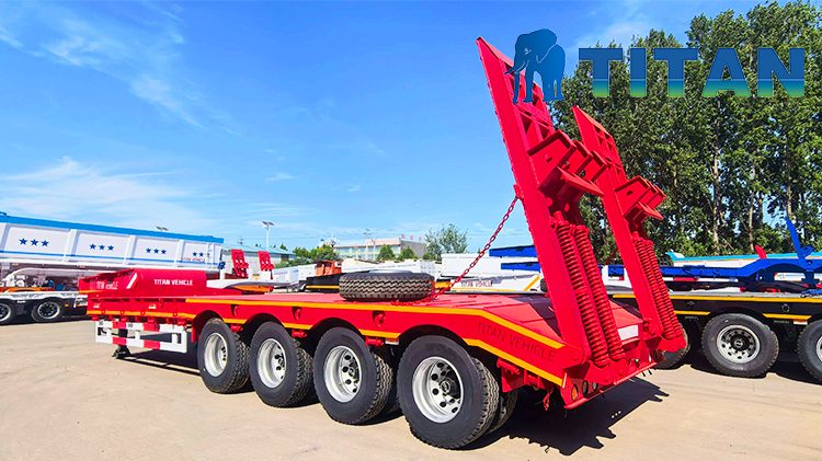 Titan 4 Axle 100 ton Lowbed Semi Trailer for Sale in Cameroon