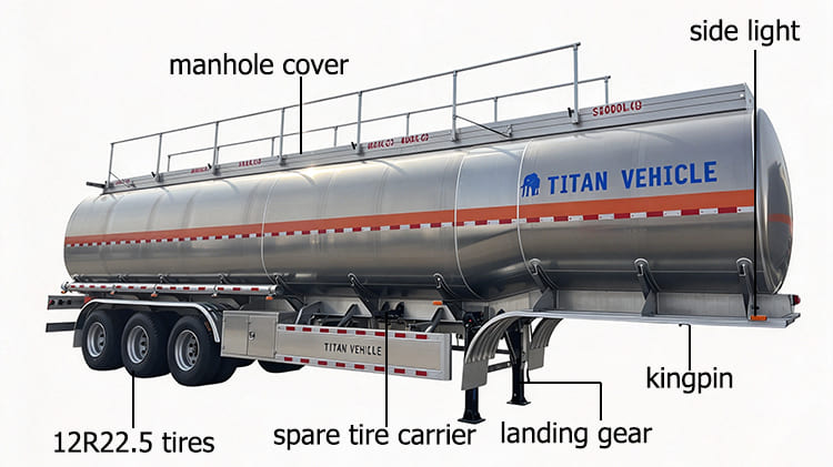 TITAN 50000L Aluminum Fuel Tanker Trailer for Sale in Tanzania