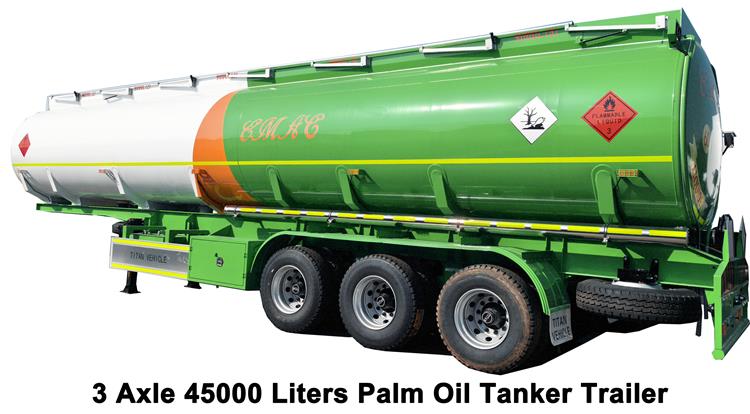 3 Axle 45000 Liters Palm Oil Tanker Trailer for Sale In Zambia
