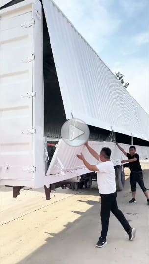 16m wing opening van box trailer