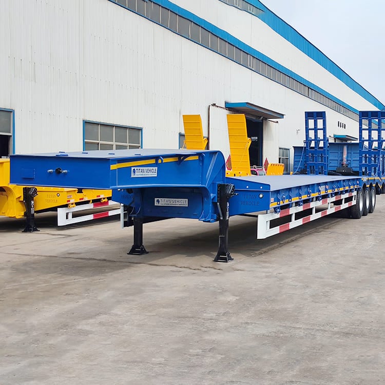 3 Axle 80T Low Bed Semi Trailer